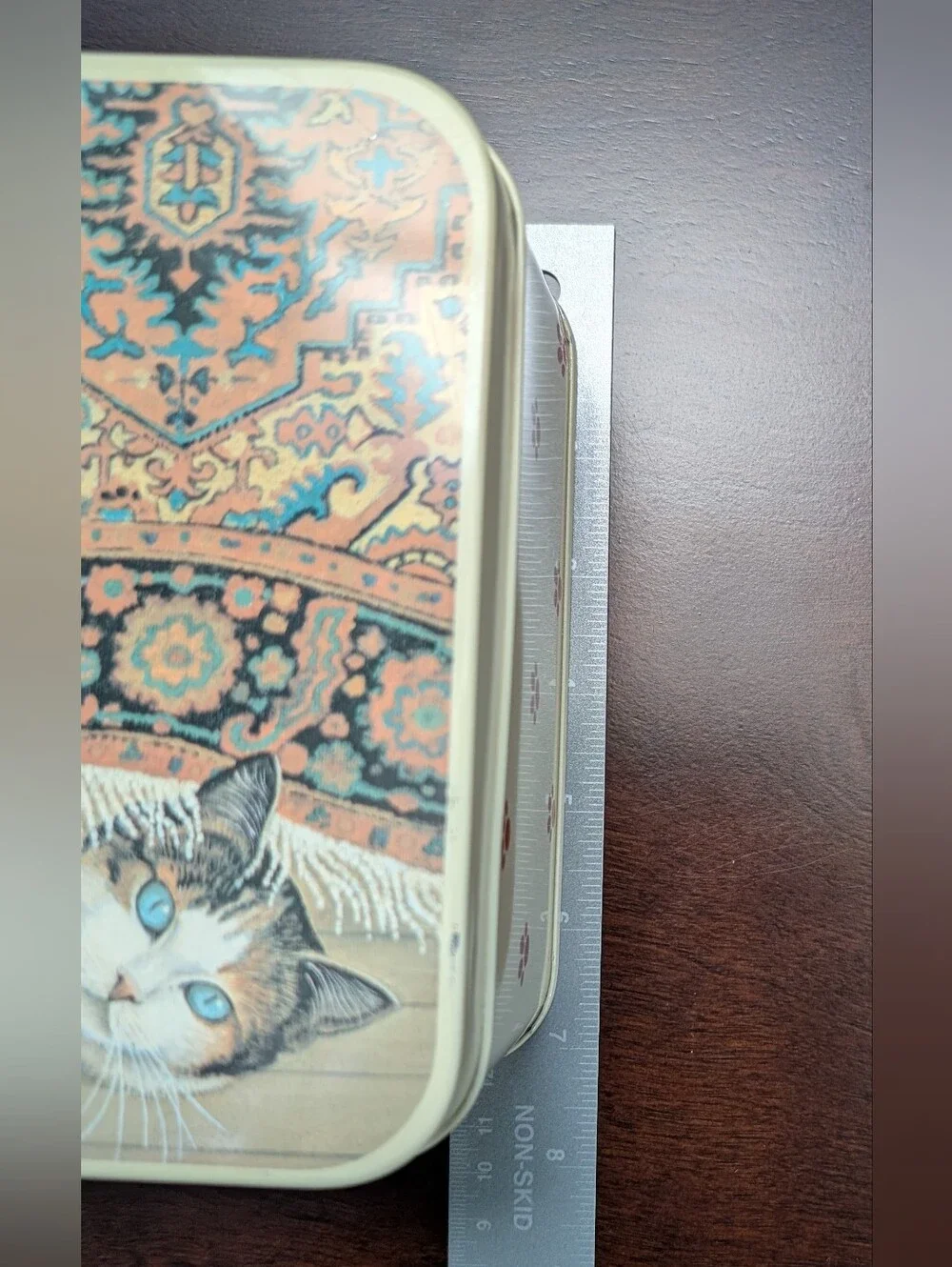 Vintage 1982 Lowell Herrero Stacking Kitty Cat Tin Box With Lids Set Of 2